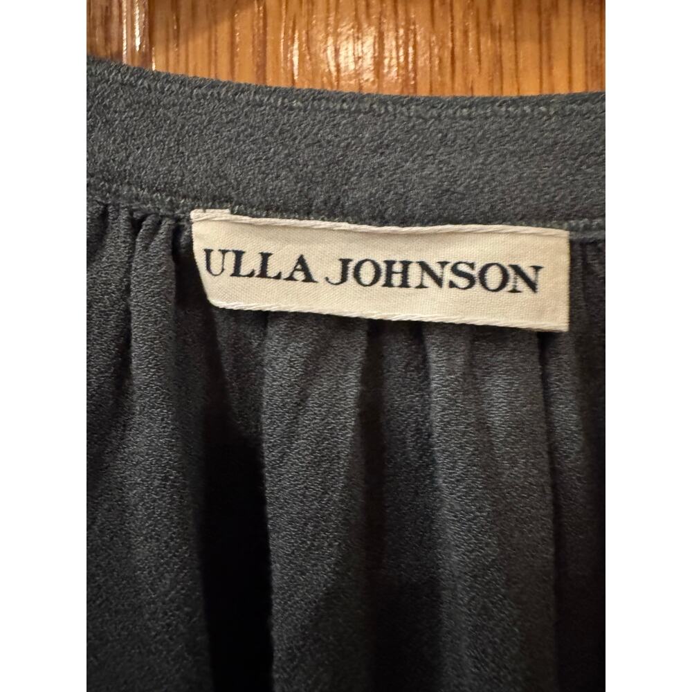 ULLA JOHNSON Leah Draped Ruffled Crepe Midi Dress - Size 6 - Picture 5 of 6